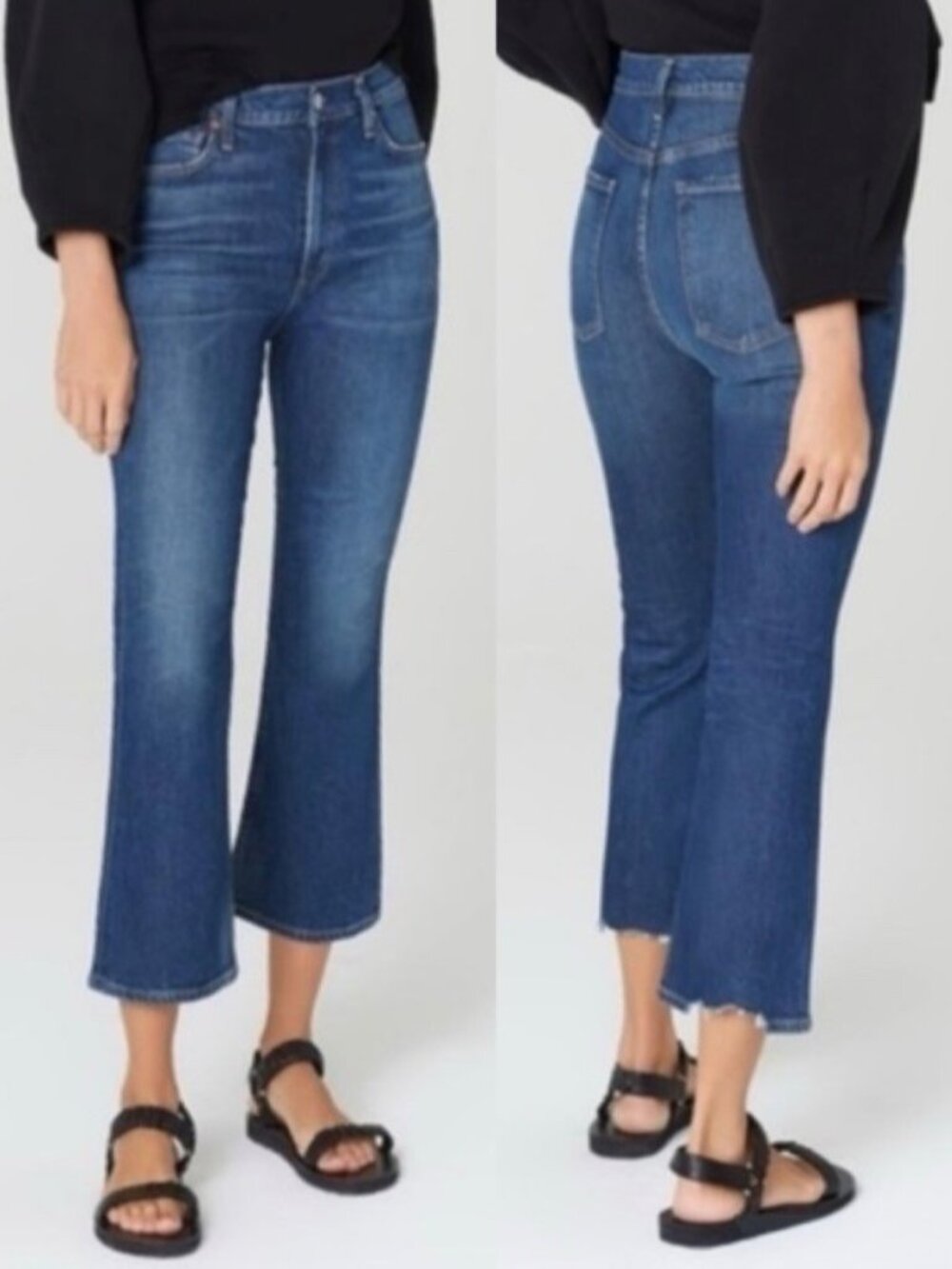 Citizens of Humanity Demy Cropped Flare Jeans Size 27 Classic Dark Wash Preppy